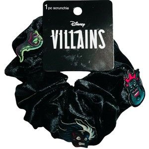 Scunci Disney Villains Hair Scrunchie Black w/ Movie Villain Characters Patch